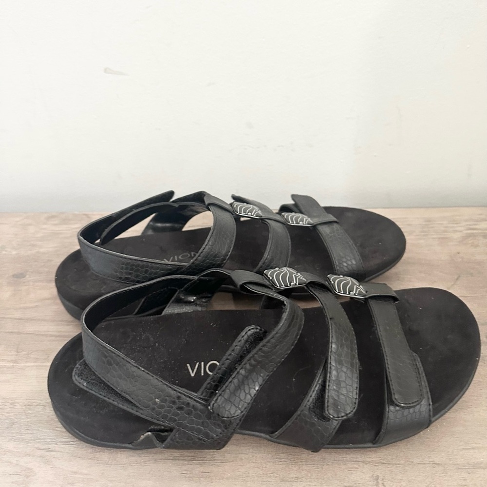 Vionic 44amber Sandals Strappy Slingback Black Le… - image 3